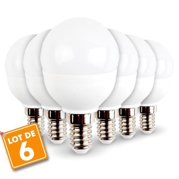 Lot De 10 Ampoules E14 Mini Globe 6W (eq. 40W) 480 Lm - Blanc Neutre 4000K, Neuves