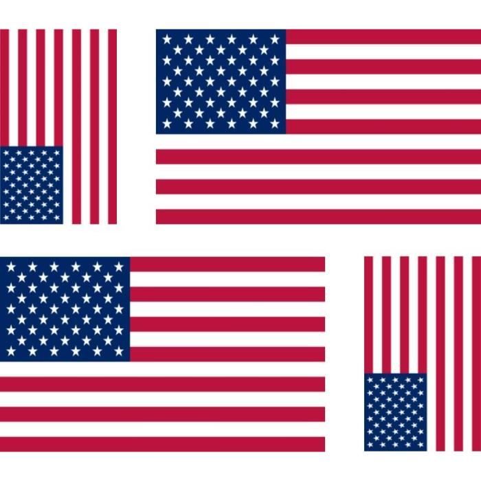 2 x Autocollant sticker voiture vinyl drapeau USA americain illinois 