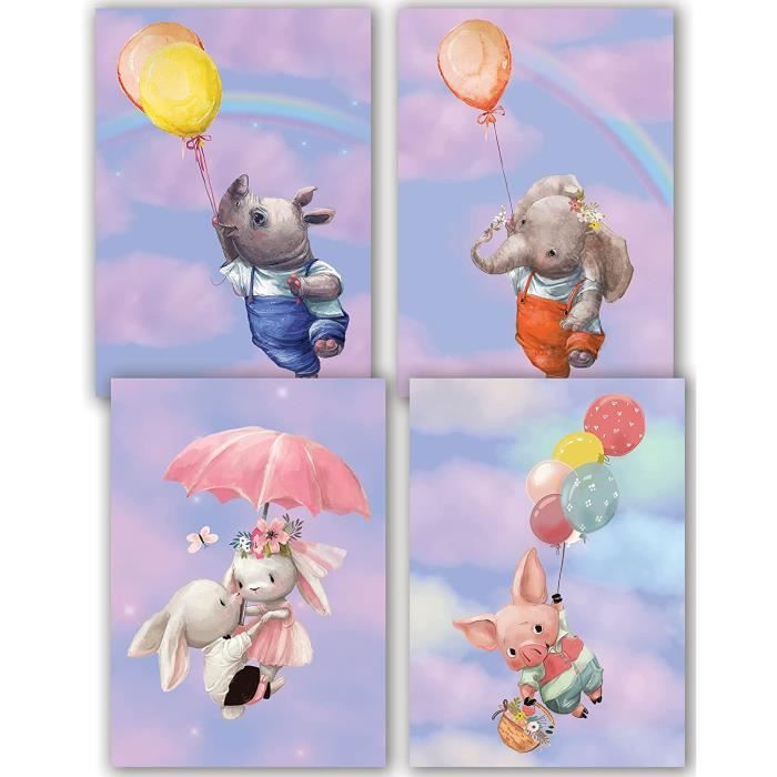 4 Affiches Decoration De La Chambre De Bebe Decoration Chambre Fille Affiche Chambre Bebe Decoration Chambre Bebe Garcon Cdiscount Maison