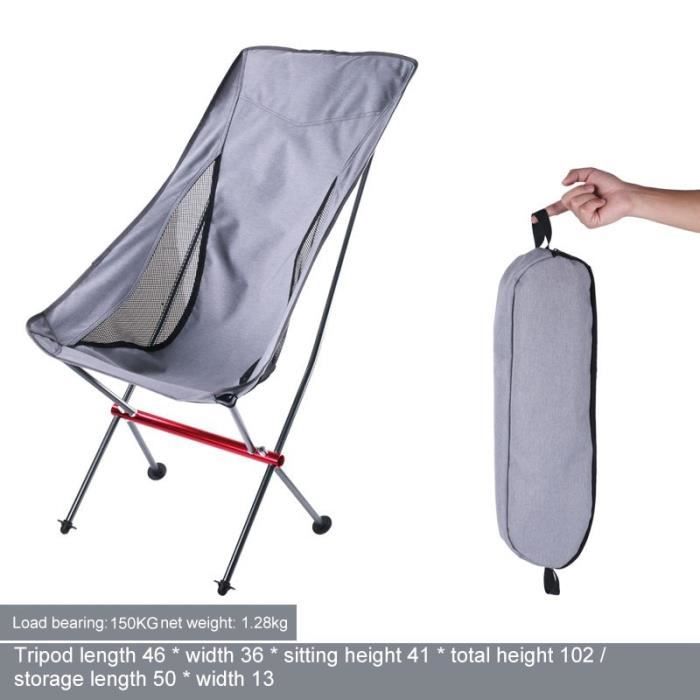 Chaise Pliante Ronde XXL Navaris - Pour Camping, Pêche, Festival - Sac De Transport Inclus