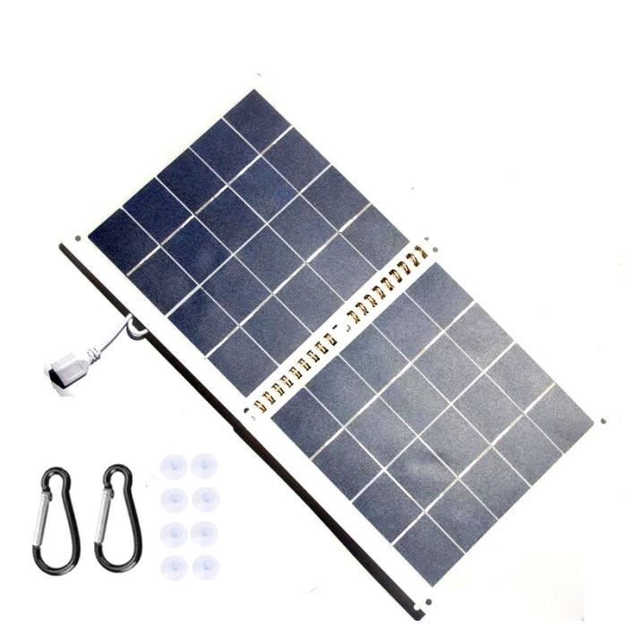 Panneau Solaire Portable 60W 12V Avec Chargeur De Batterie - Pour Voiture, Caravane, Van, Bateau