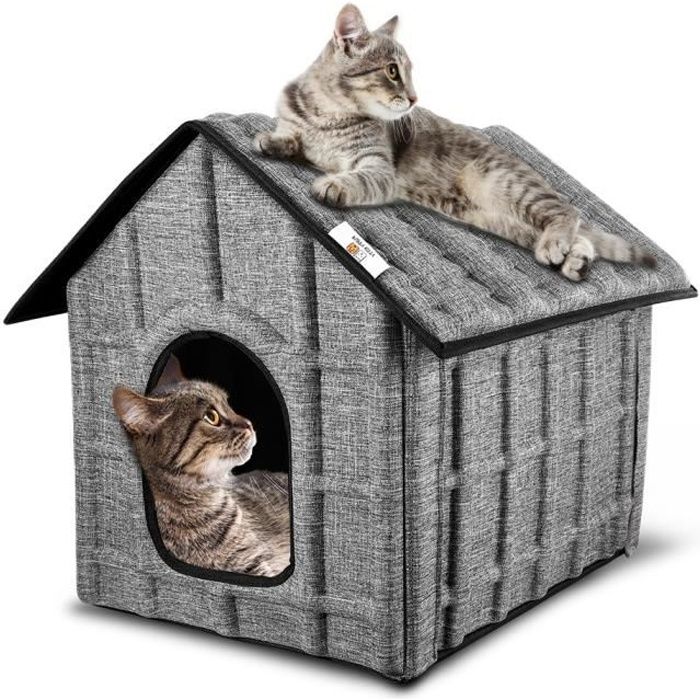 Maison Pour Chat Extérieur, PUPPY KITTY Hiver Chat Cabane Niche, 52 x ...