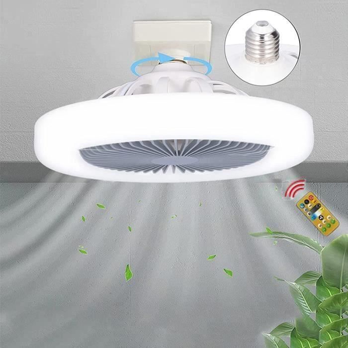 LED Fan PlafonnierYSTP 25cm Lampe de ventilateur LED ventilateur de plafond dimmable Avec tlcommande 30WGris