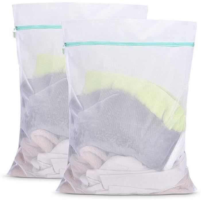 Filets Linge Machine à Laver - Lot De 2, 40x50 Cm, Cordon De Serrage - Pour Vêtements Délicats, Lingerie