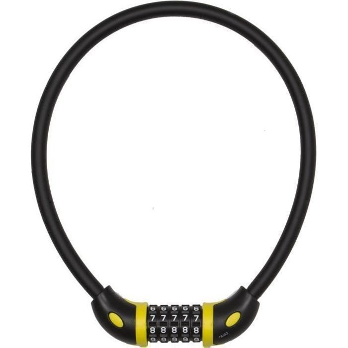 Antivol pour vélo AUVRAY - Cable Combi A Chiffres ø12 - Longueur 65cm - Noir