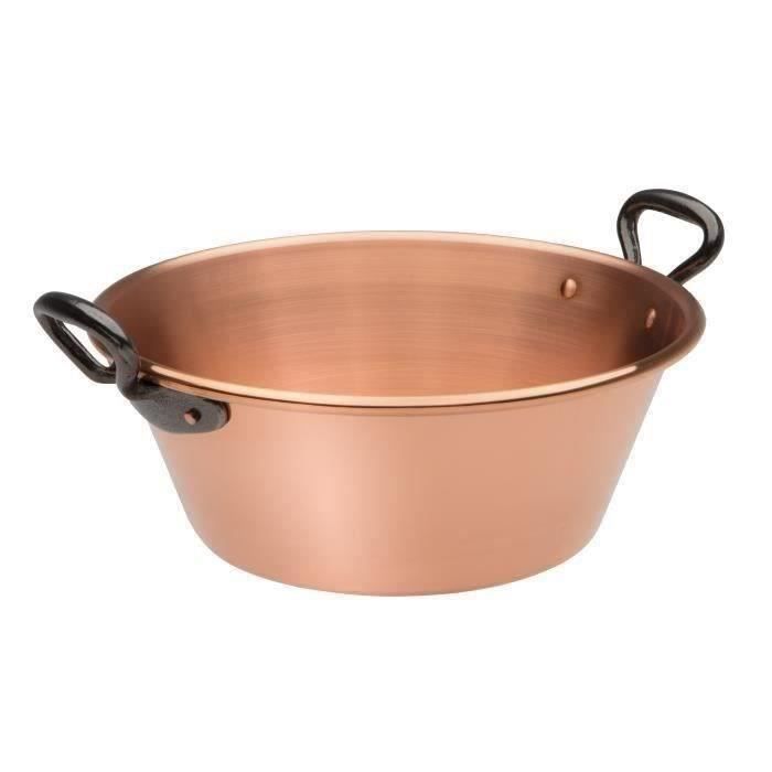 baumalu bassine à confiture 26 cm cuivre 12/10ème anses fonte