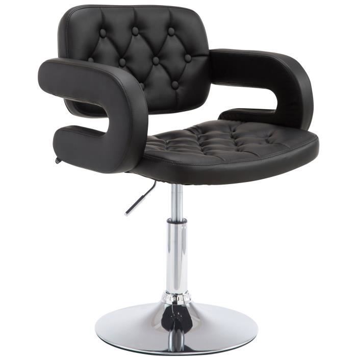 fauteuil lounge dublin similicuir - clp - élégant et pivotant - noir