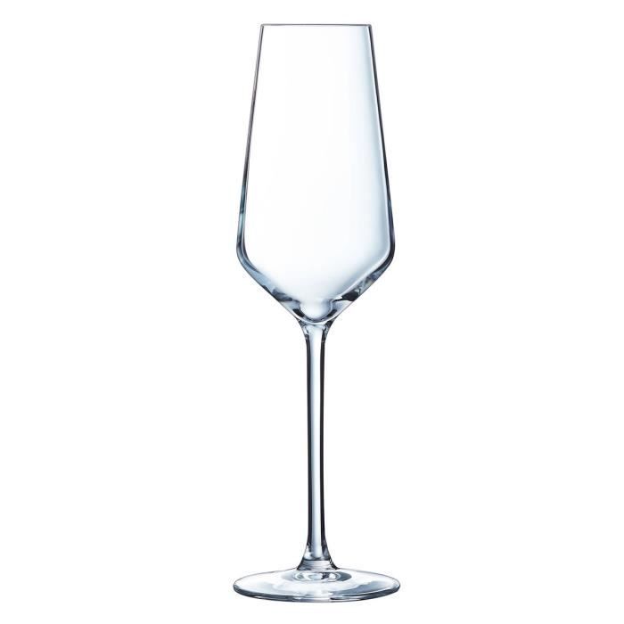 6 flûtes à Champagne 21cl Ultime - Cristal d'Arques - Verre ultra transparent moderne 244 Transparent