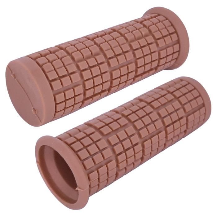 POIGNEE CITY VELO CUIR MARRON 125 mm (PAIRE EN SACHET