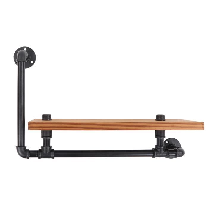 Étagère Murale Bois Massif Palazzo INT 3 Niveaux - Gris - Style Ancien - 110 Cm