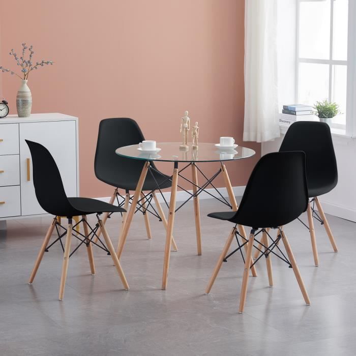 dorafair ensemble table et 4 chaise design scandinave cdiscount maison