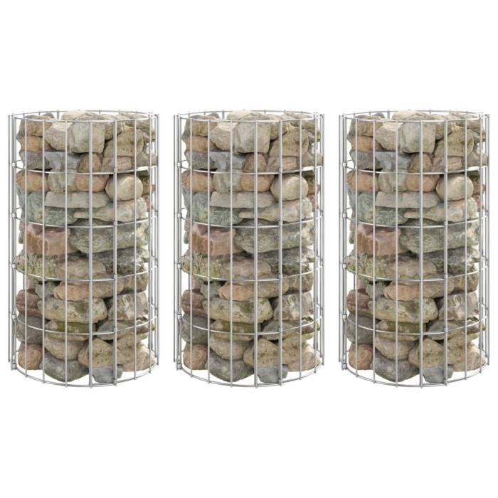 Panier Gabion Circulaire En Acier Galvanisé 100x50 Cm - Pour Lit Surélevé, Mur Décoratif Ou Soutènement - 6