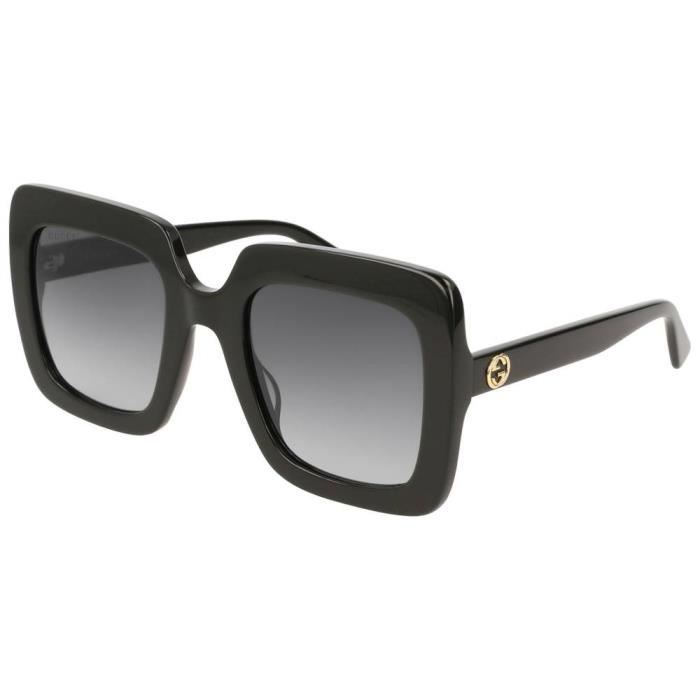 Lunettes de soleil Gucci Urban GG 0328S Rectangle Carre Plastique Noir Noir Achat Vente lunettes de soleil Femme Adulte Cdiscount