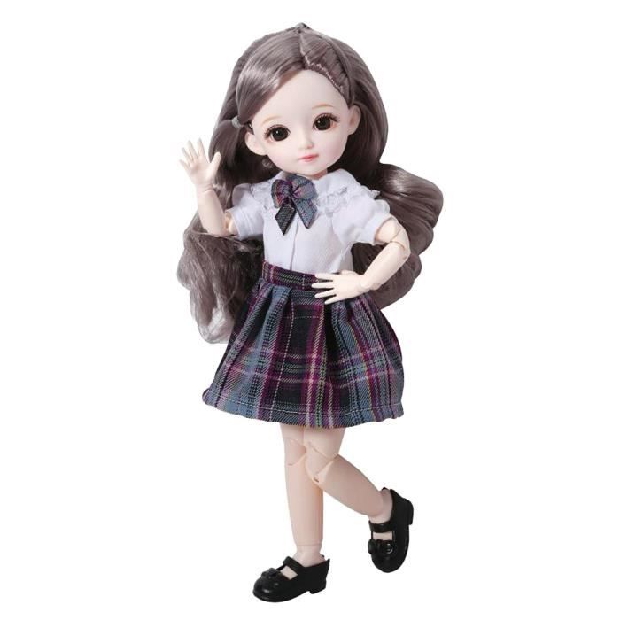 Poupée BJD 1/3 - 60 Cm - Perruque Bleue + Chaussures + Vêtements - Neuf