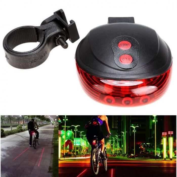 Feu arriere Lampe de Velo 5 LED faisceau laser Cdiscount Sport