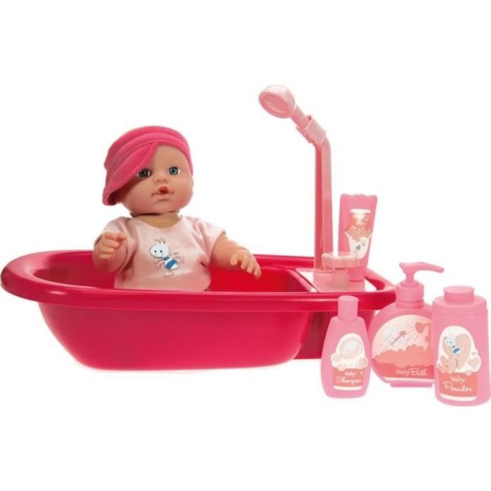 Ensemble Jeu De Poupée Bébé Avec Accessoires - Poupée Interactive, Chaise Haute, Baignoire, Vêtements - Jouet éducatif