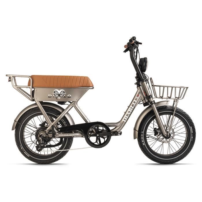 Vélo de ville électrique - KS CYCLING - X1 - Gris - Roue arrière - Batterie Li-Ion 48V / 15Ah - 20 pouces