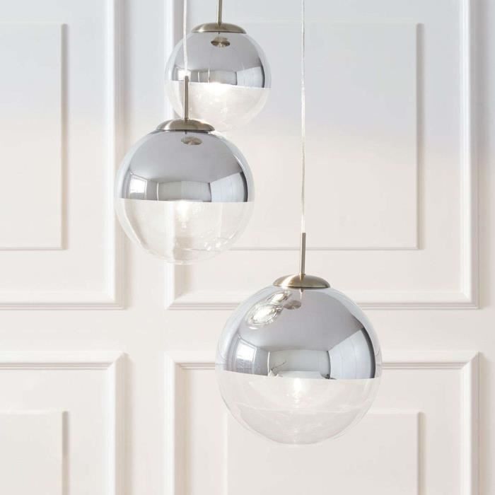 suspension en verre ravena a intensite variable en verre pour salon salle a manger cdiscount maison
