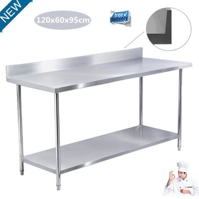 Etabli En Acier Inoxydable Cuisine Deux Couches 120 Cm De