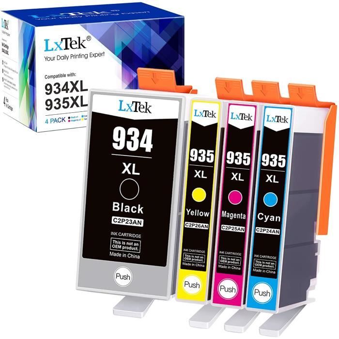 934 935 XL Cartouche d'encre LXTEK 4 Pack Compatible pour HP 934XL