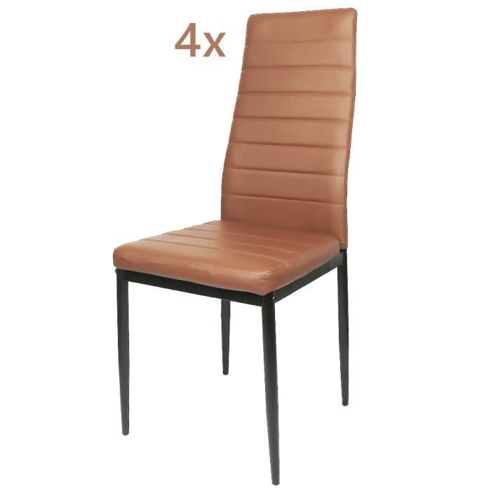 MENGDA 4 Chaise Salle a Manger Chaise Assise Rembourrée en Similicuir Chaise de Salle à Manger Chaise de Cuisine avec Dossier