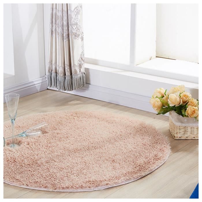 Diameter60cm - Tapis Salon Shaggy Descente De Lit Chambre Tapis Avec Le