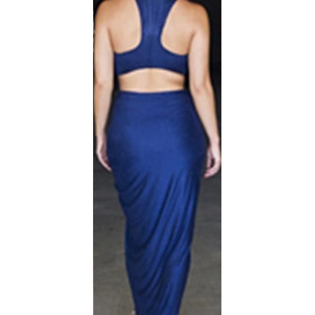 Robe Tenue De Soiree Femme Deux Pieces Bandage Sexy Bleu Achat Vente Robe De Ceremonie Cdiscount