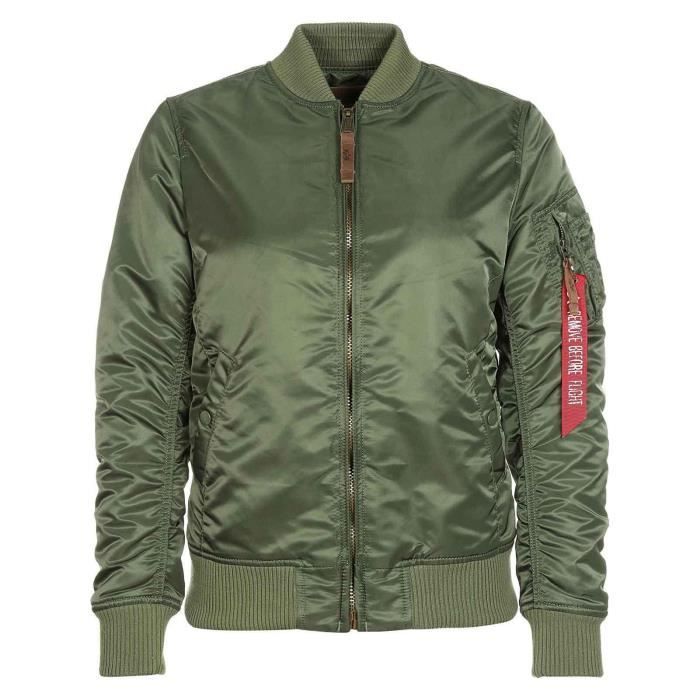 Bomber Femme ALPHA INDUSTRIES MA 1 VF 59 Vert 100 polyamide Multicolore Cdiscount Pret a Porter