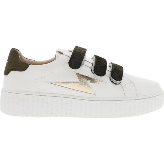 Baskets basses VANESSA WU Blanc Femme Plat Synthetique Adulte Scratch Blanc Cdiscount Chaussures