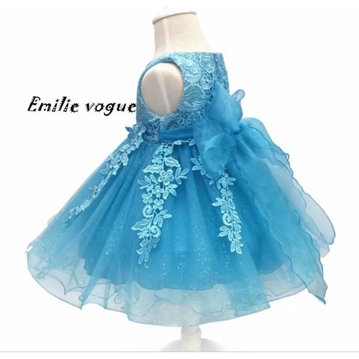Robe De Soirée Bébé Fille Nouveau-Né Tenue Mariage Anniversaire Bleu -  Cdiscount Prêt-à-Porter