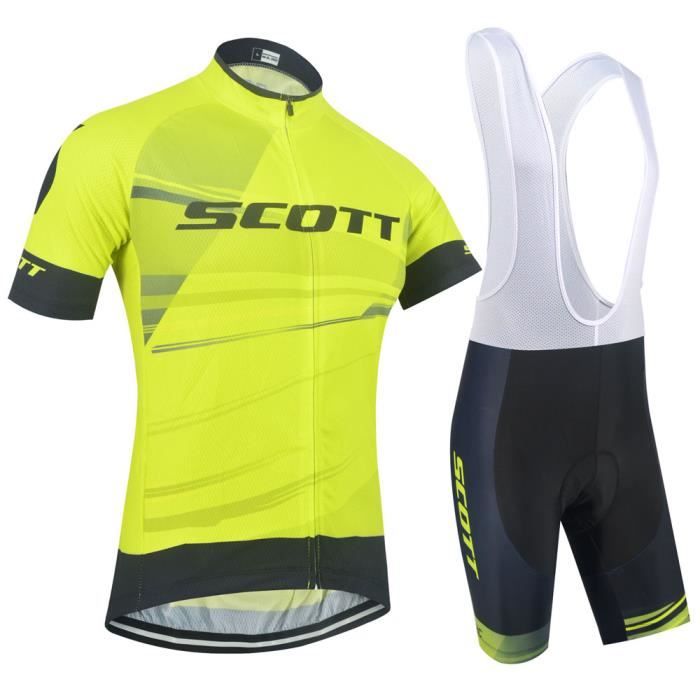 2020 Ete Maillot Scott Cyclisme Homme Manches Courte Cuissard A Cycliste Bretelles Velo Gel Ensemble De Vetement Equipe Pro Prix Pas Cher Cdiscount