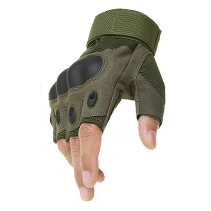 Gants Tactiques Sans Doigts Hycoprot - Taille XL, Vert Militaire, Neuf Avec étiquette