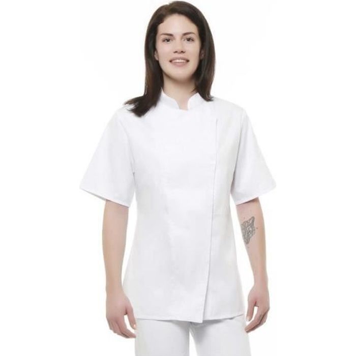 Veste de cuisine femme CLAFOUTIS MC Blanche