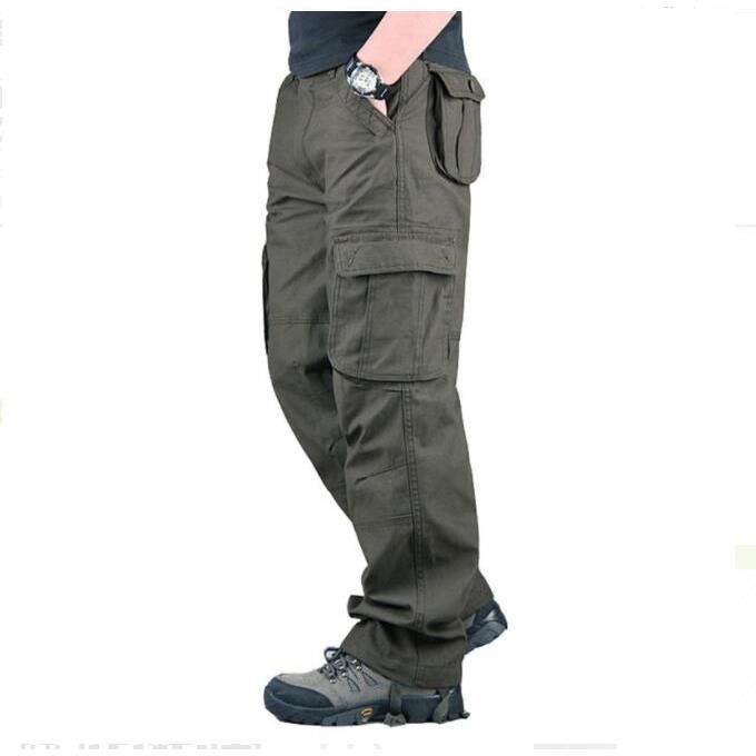 Hommes Pantalon Cargo Pantalon de Travail Style Militaire Casual