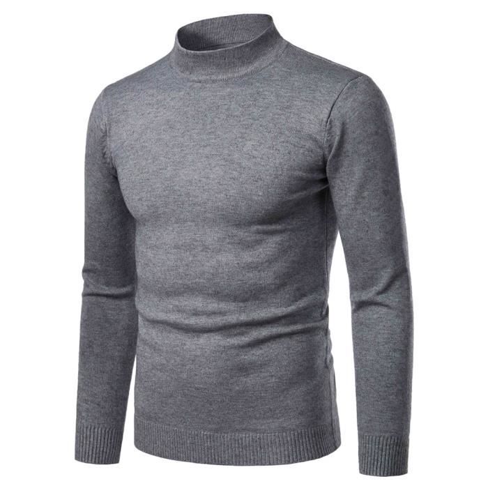 Pull homme uni en coton 100% à Gris - Cdiscount Prêt-à-Porter