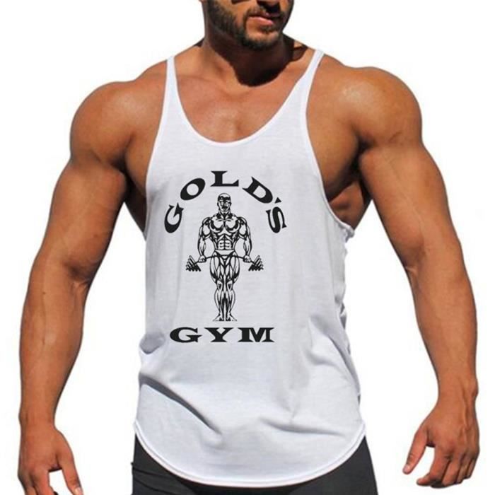 Débardeur Homme Fitness Coton-polyester - Sans Manches Respirant Pour Sport Et Musculation