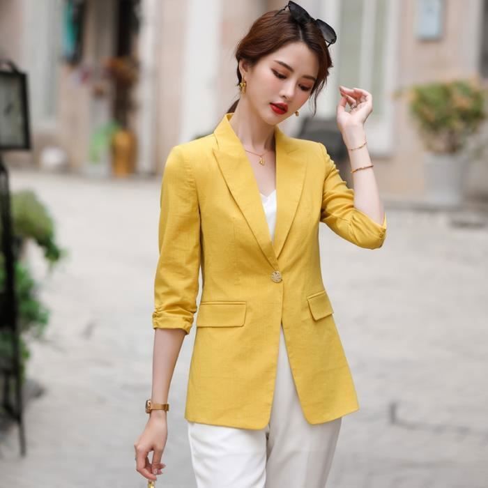 Veste 2025 tailleur jaune