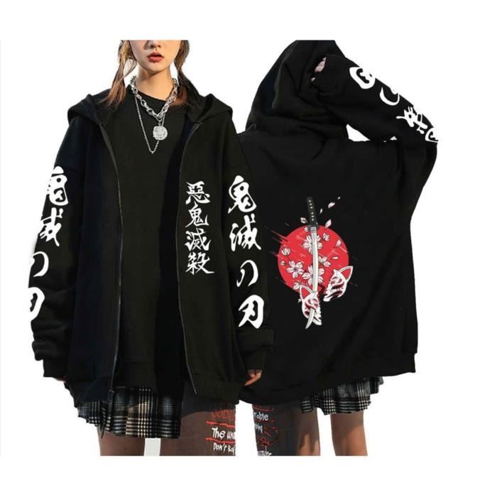 Hommes Femmes Demon Sweat Capuche Anime Pull Zipp 3D Imprim
