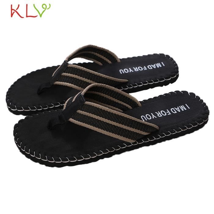 Sandales Plates Homme Pour Plage Ou été - Tongs String En EVA, Couleurs Rouge/marron - Tailles EU 40 à 44, Confort Léger