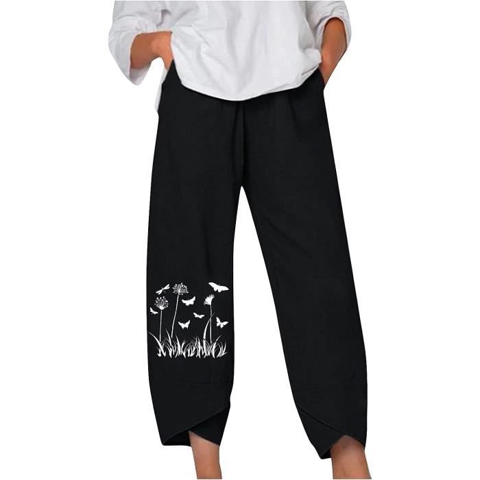 Pantalon Cuir Femme Sarouel Décontracté En Coton Et Lin Pour Femme - Polyvalent Vêtement Femme Confortable Pantalon Cuir Femme Sarouel Décontracté En Coton Et Lin Pour Femme - Polyvalent Vêtement Femme Confortable