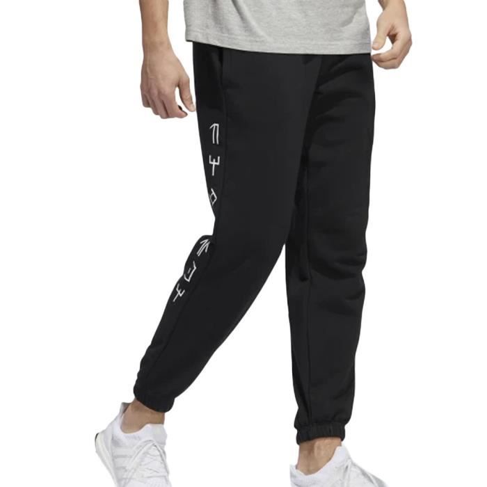 Jogging Homme Adidas - Noir - Coupe régulière - Taille élastique - Poches latérales