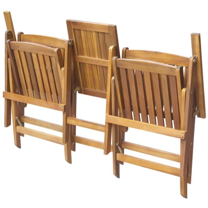 omabeta - sièges de jardin - banc de jardin pliant et table à thé 140cm bois d'acacia solide hb11974