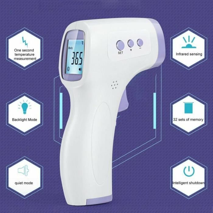 Autotest Pistolet thermomètre numérique Frontal Infrarouge pour bébé