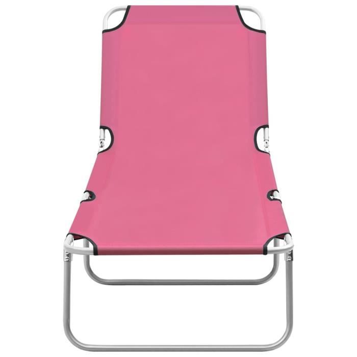 TRANSAT UMR Rose Chaise longue pliable Acier et tissu Rose [r3TFq5