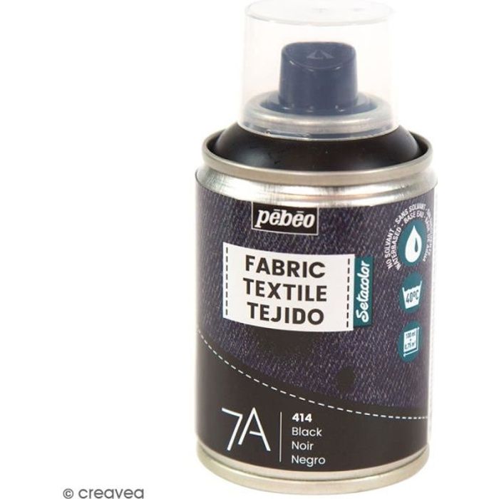 Peinture textile en bombe - 100 ml Noir