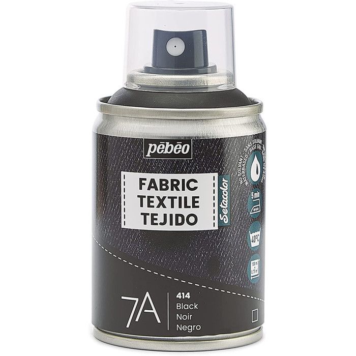 Peinture textile en bombe - 100 ml Noir