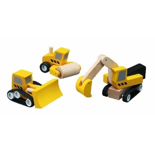 PT6014 Véhicules en bois PlanToys Véhicules de chantiers Plan City Plan Toys 0601402 lot de trois