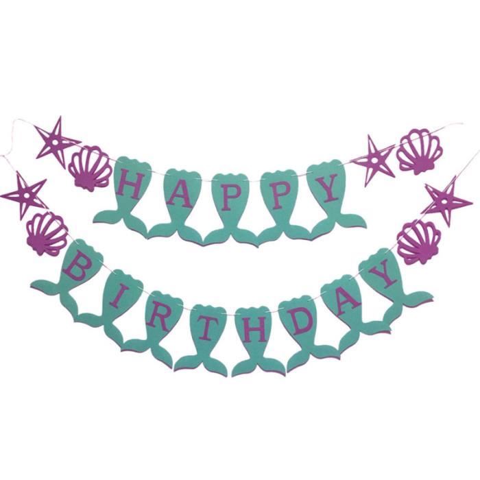 Joyeux Anniversaire Sirene Banniere Nonwovens Queue Decor Pour Fete D Anniversaire Ballon Decoratif Pompe Pour Ballon Achat Vente Ballon Decoratif Prolongation Soldes Cdiscount