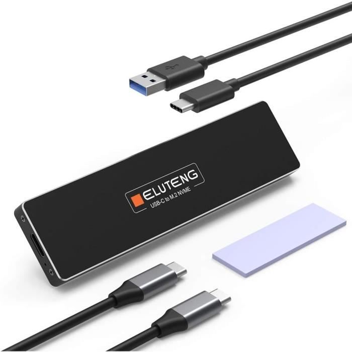 Boîtier SSD M.2 NVME + SATA Vers USB-C - 10Gbps - Alxum - Pour Disques 2.5/3.5 Pouces