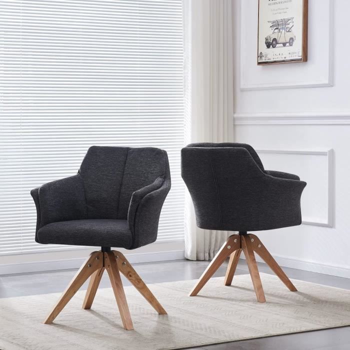 I 1392 - Chaise, 39 Pouces, Lot De 2, Rembourré, Salle À Manger, Cuisine, Côté, Antiquaire Gris, Tissu Gris, Jambes En Bois, Transitionnel